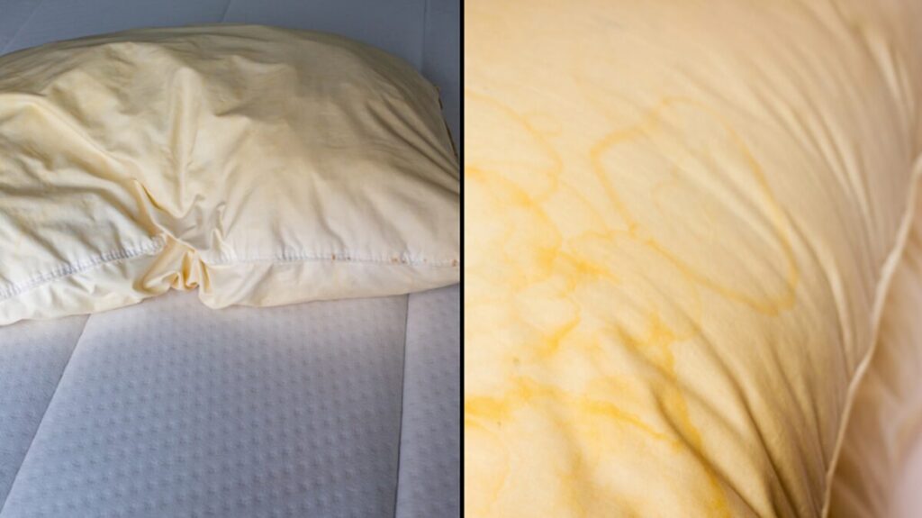 Pillow turned yellow