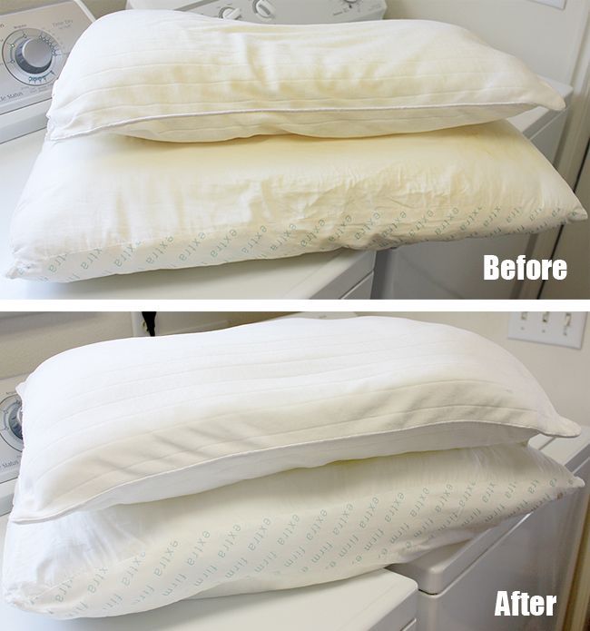 Cleaning yellow pillow