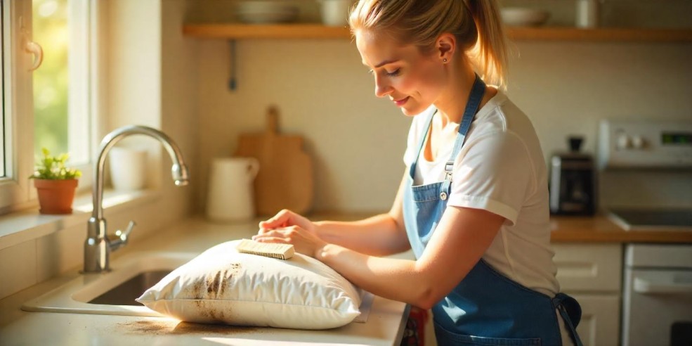 Wash bamboo pillow by hand