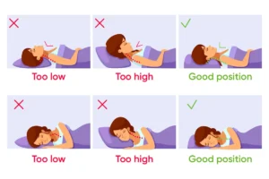 different sleeping positions and ideal pillow height